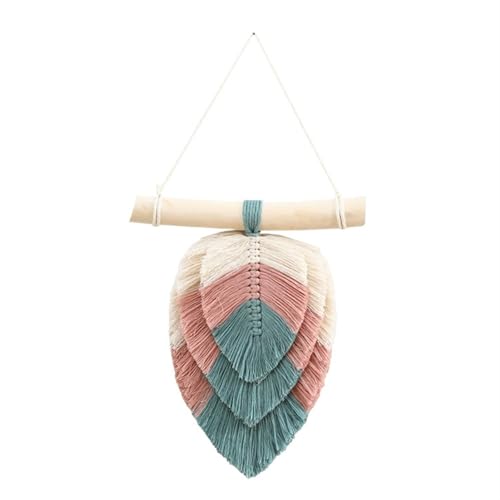 DFGBAPKBL 25 * 30cm Bunte Makramee Wandbehang Hand-woven Tapisserie Blatt Form Dekor for Home Zimmer Dekoration Für die Dekoration von Wänden(Color7) von DFGBAPKBL