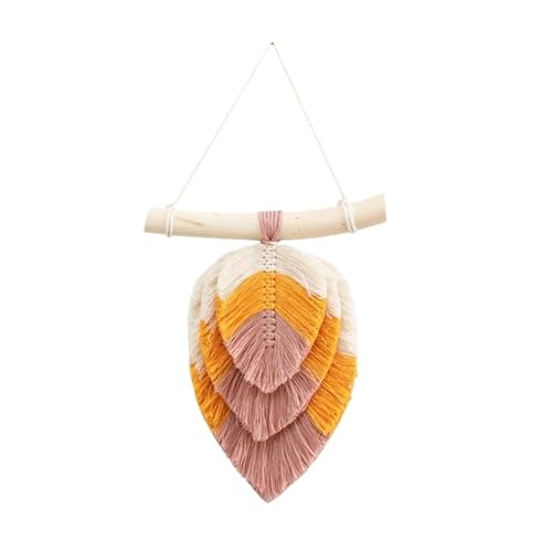 DFGBAPKBL 25 * 30cm Bunte Makramee Wandbehang Hand-woven Tapisserie Blatt Form Dekor for Home Zimmer Dekoration Für die Dekoration von Wänden(Color8) von DFGBAPKBL