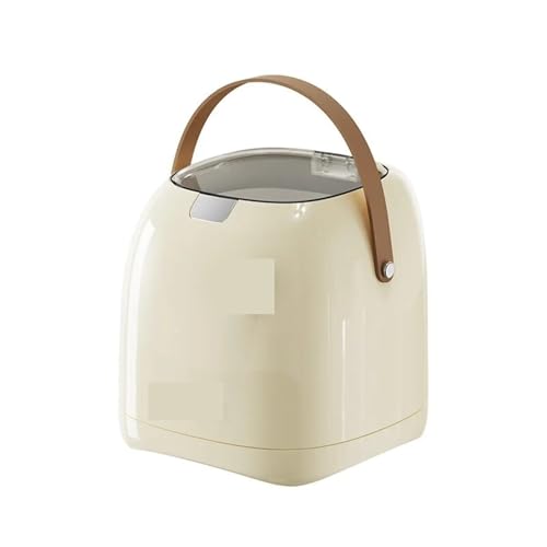 DFGBAPKBL 2L Desktop-Mülleimer, kleiner Papierkorb mit Griff, geeignet for Büros, Schlafzimmer Für Desktop-Müll(Beige) von DFGBAPKBL
