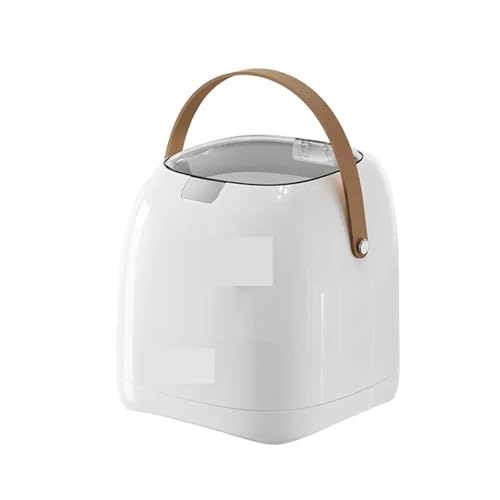 DFGBAPKBL 2L Desktop-Mülleimer, kleiner Papierkorb mit Griff, geeignet for Büros, Schlafzimmer Für Desktop-Müll(White) von DFGBAPKBL