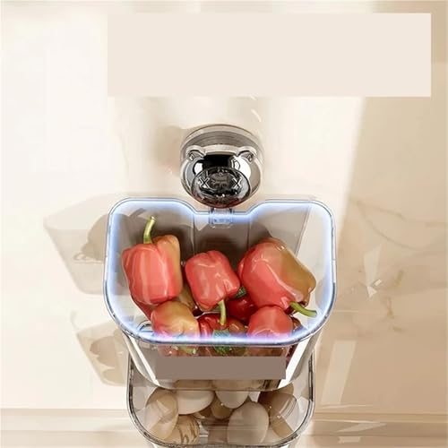 DFGBAPKBL Aufbewahrungsbox mit Saugnapf aus Kunststoff, platzsparend, transparenter Zwiebel-Aufbewahrungskorb, abnehmbar, einfache Installation Zur Aufbewahrung von Badezimmerzubehör von DFGBAPKBL
