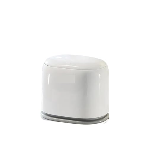 DFGBAPKBL Desktop-Abfalleimer mit Deckel Home Müllkorb Container Kleiner Mülleimer Für Desktop-Müll(White-2pcs) von DFGBAPKBL