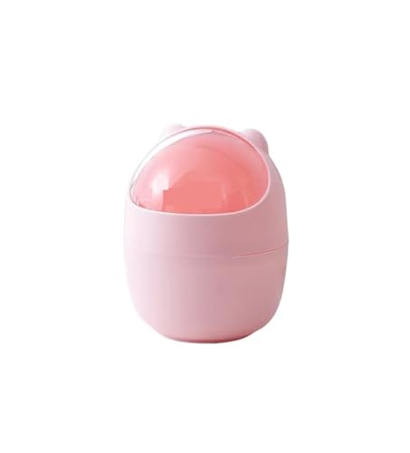 DFGBAPKBL Desktop-Mülleimer klein mit Deckel Mini for Tisch Büro Schreibtisch Für Desktop-Müll(Pink) von DFGBAPKBL