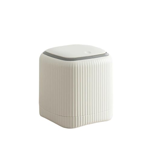 DFGBAPKBL Desktop-Mülleimer mit Abdeckung Abfalleimer Büro Schreibtisch Aufbewahrungsbox Kunststoff Für Desktop-Müll(White) von DFGBAPKBL
