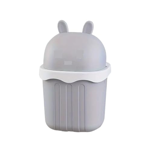 DFGBAPKBL Desktop-Mülleimer mit abnehmbarem Deckel, Hygienebehälter for Büro, Schlafzimmer, Wohnzimmer, Küche Für Desktop-Müll(Gray) von DFGBAPKBL