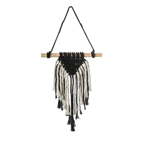 DFGBAPKBL Handgewebte Makramee-Dekoration, Wandbehang, Wandteppich, Wohnheim, Kopfteil, Hintergrund, Heimdekoration, Zubehör Für die Dekoration von Wänden(Black White) von DFGBAPKBL