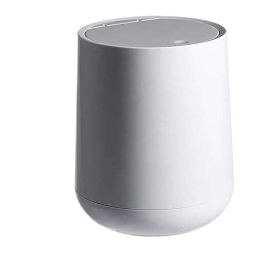 DFGBAPKBL Kleiner runder Mülleimer aus Kunststoff for Wohnzimmer, Schlafzimmer, Couchtisch Für Desktop-Müll(Gray) von DFGBAPKBL