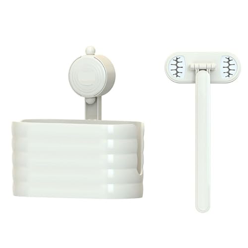 DFGBAPKBL Kunststoff-Saugnapf-Organizer for Gesichtstücher, abnehmbar, platzsparend, Aufbewahrungsbox for Waschlappen mit Handmopp zur Wandmontage Zur Aufbewahrung von Badezimmerzubehör(White) von DFGBAPKBL