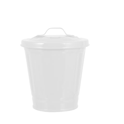 DFGBAPKBL Mini-Büro-Mülleimerdeckel, Desktop-Abfallkorb for Wohnzimmer-Schreibtisch Für Desktop-Müll(White) von DFGBAPKBL
