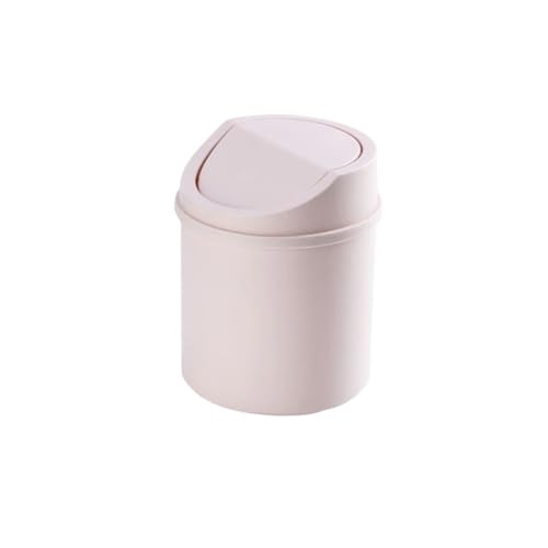 DFGBAPKBL Mini-Desktop-Mülleimer, kleiner, Rohr mit Abdeckung, Schlafzimmer Für Desktop-Müll(Pink) von DFGBAPKBL