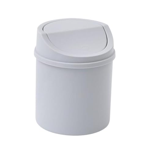 DFGBAPKBL Mini-Desktop-Mülleimer, mit Abdeckung, Schlafzimmer for den Schreibtisch Für Desktop-Müll(Gray) von DFGBAPKBL
