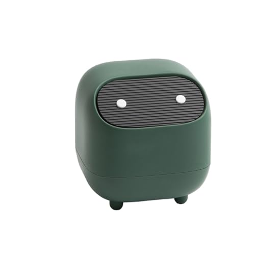 DFGBAPKBL Mini-Desktop-Mülleimer-Pressetyp mit Deckel-Papierkorb for den Haushalt Für Desktop-Müll(Green) von DFGBAPKBL