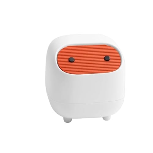 DFGBAPKBL Mini-Desktop-Mülleimer-Pressetyp mit Deckel-Papierkorb for den Haushalt Für Desktop-Müll(White) von DFGBAPKBL