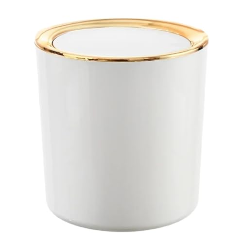 DFGBAPKBL Mini Kleine Abfalleimer Desktop Müll Korb Hause Tisch Kunststoff Mülleimer Für Desktop-Müll(White) von DFGBAPKBL