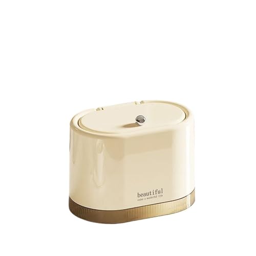 DFGBAPKBL Mini-Mülleimer Abfalleimer mit Druckdeckel for Couchtisch Für Desktop-Müll(Beige) von DFGBAPKBL