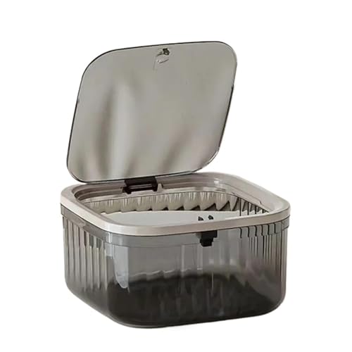 DFGBAPKBL Push-typ Mini Desktop Mülleimer Transparent Arbeitsplatte Abfall Bin Hause Liefert Für Desktop-Müll(Black) von DFGBAPKBL