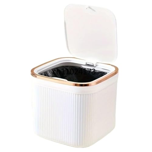 DFGBAPKBL Quadratische Presse Typ Mini Mülleimer Kunststoff Desktop Bin Badezimmer Heimgebrauch Für Desktop-Müll(White) von DFGBAPKBL