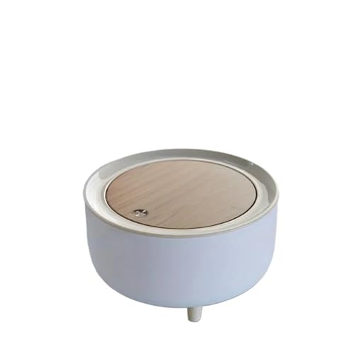 DFGBAPKBL Runder Mülleimer mit Deckel, weißer Fuß, Papierkorb Für Desktop-Müll von DFGBAPKBL