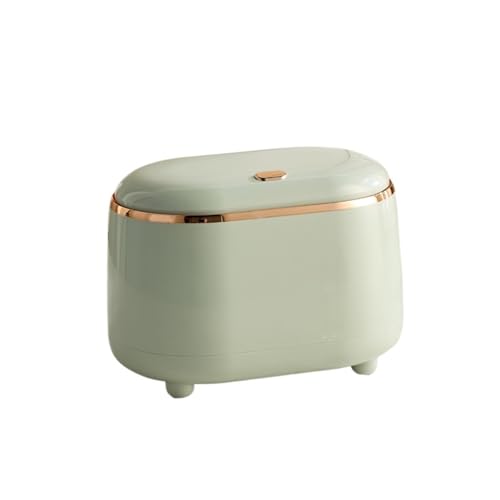 DFGBAPKBL Schreibtisch-Mülleimer mit Druck-zum-Öffnen-Deckel und elliptischer Form Für Desktop-Müll(Green) von DFGBAPKBL