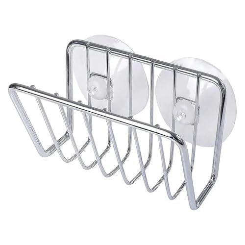DFGBAPKBL Selbstentleerender Schwammhalter mit Saugnapf for Küchenspüle, Edelstahl-Spülbecken-Caddy, Organizer, Badezimmer- und Küchenzubehör Zur Aufbewahrung von Badezimmerzubehör von DFGBAPKBL