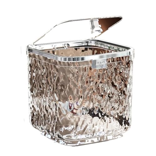 DFGBAPKBL Wasser Well Desktop Pop-up Deckel Mülleimer Hause Tragbare Lagerung Papierkorb Für Desktop-Müll(Clear) von DFGBAPKBL