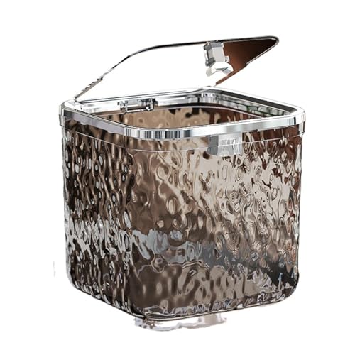 DFGBAPKBL Wasser Well Desktop Pop-up Deckel Mülleimer Hause Tragbare Lagerung Papierkorb Für Desktop-Müll(Gray) von DFGBAPKBL