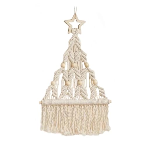 DFGBAPKBL Weihnachtsbaum gewebt Makramee Wandteppich Quaste Wandbehang Wohnzimmer Schlafzimmer Home Hotel Garten Dekoration Für die Dekoration von Wänden(White) von DFGBAPKBL