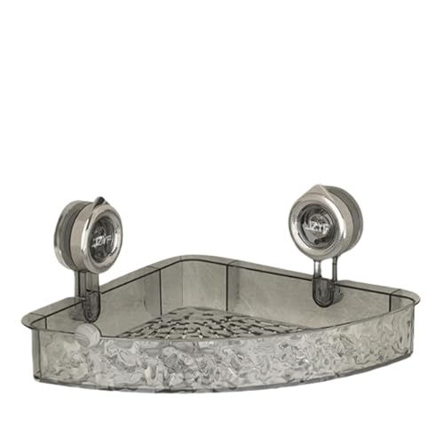 DFGBAPKBL Wellpappe-Saugnapfregal, wandmontiertes Lagerregal ohne Bohren for Badezimmer, Küchen-Organizer, Eckregal, Waschraumregale Zur Aufbewahrung von Badezimmerzubehör(Gray) von DFGBAPKBL