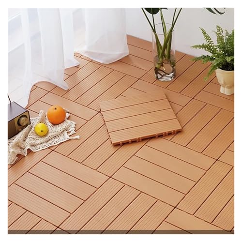 Dekoration von Haushaltsspleiß-Massivholzböden, Terrasse, Innenhof, Außengelände, Balkonrenovierung Für die Verlegung von Böden im Freien(F-10pcs) von DFGBAPKBL