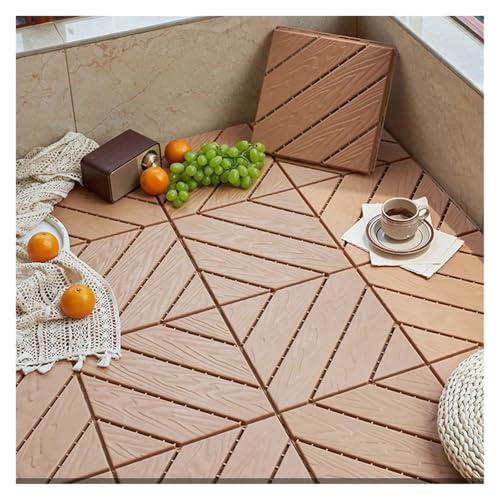 Dekoration von Haushaltsspleiß-Massivholzböden, Terrasse, Innenhof, Außengelände, Balkonrenovierung Für die Verlegung von Böden im Freien(I-10pcs) von DFGBAPKBL