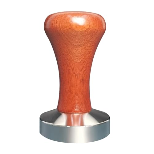 Espresso Tamper mit Holz Griff Aluminium Kaffee for Kaffeemaschine Siebträger Zum Zerkleinern von Kaffeepulver(5.3cm) von DFGBAPKBL