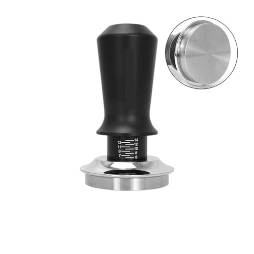 Kaffee Tamper Konstanter Druck Kalibriert Doppel Feder Barista Werkzeuge Zum Zerkleinern von Kaffeepulver(5.3CM Black Flat Base) von DFGBAPKBL
