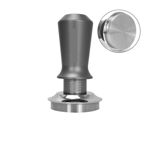 Kaffee Tamper Konstanter Druck Kalibriert Doppel Feder Barista Werkzeuge Zum Zerkleinern von Kaffeepulver(5.3CM Grey Flat Base) von DFGBAPKBL