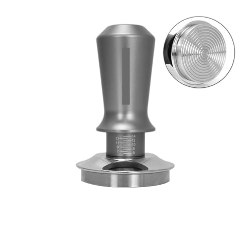 Kaffee Tamper Konstanter Druck Kalibriert Doppel Feder Barista Werkzeuge Zum Zerkleinern von Kaffeepulver(58MM Grey Thead Base) von DFGBAPKBL