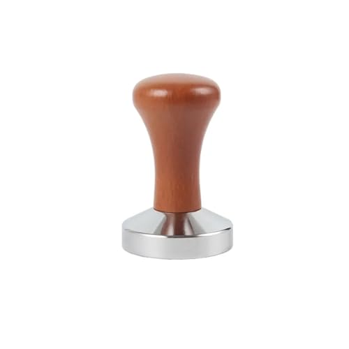 Kreative Holz Griff Espresso Kaffee Metall Tamper Pulver Hammer Matte Zum Zerkleinern von Kaffeepulver(5.3cm,Dark-wood-color) von DFGBAPKBL