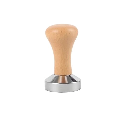 Kreative Holz Griff Espresso Kaffee Metall Tamper Pulver Hammer Matte Zum Zerkleinern von Kaffeepulver(58mm,Light-wood-color) von DFGBAPKBL
