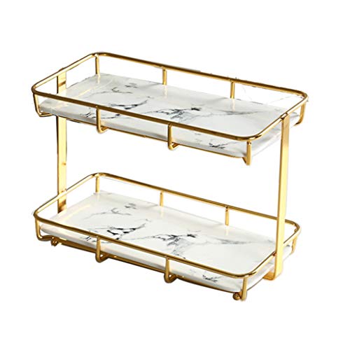 DFGHNBVC Badezimmer-Glasregal, Mit Rutschfester Matte, Regal Aus Gehärtetem Glas, Stehende Waschaufbewahrungsbox, 32 X 15,5 X 25,5 cm, Badezimmer-Glasregal von DFGHNBVC