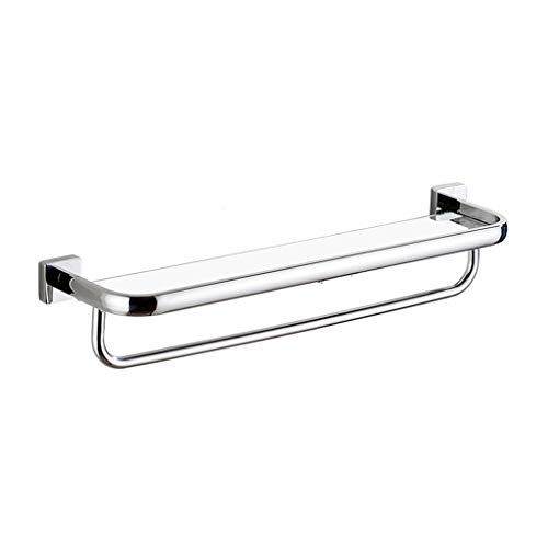 DFGHNBVC Badezimmer-Glasregal, Objektregal Aus 304 Edelstahl Mit Spiegelfront, 8 Mm Regal Aus Gehärtetem Glas, Stark Belastbares Badezimmer-Regalglas, Stil 243 cm von DFGHNBVC