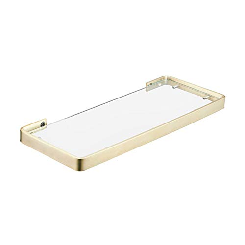 DFGHNBVC Badezimmer-Glasregal Badezimmerregale, Wandmontiertes Badezimmer-Glasregal, Mit Gehärtetem Glas Und Gebürstetem Edelstahl-Rack-Schiene Badezimmermöbel, 35 cm von DFGHNBVC