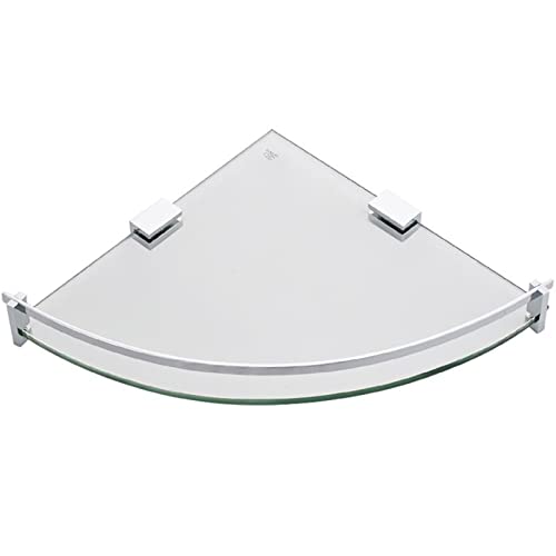 DFGHNBVC Badezimmerregale Badezimmer-Glasregal Badezimmer-Zubehör-Aufbewahrungs-Organizer Mit Gebürsteter Nickelhalterung Spiegelfront-Eckregal Badezimmermöbel, 20 cm von DFGHNBVC