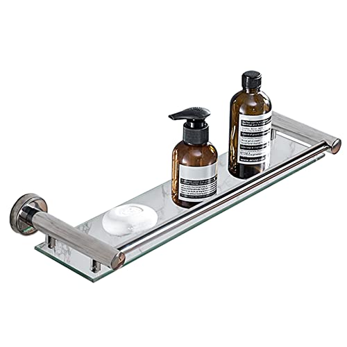 DFGHNBVC Badezimmerregale Badezimmer Glasregal Wandhalterung 8 Mm Gehärtetes Glas, Bad Küchenkorb Organizer Schraubmontage Badezimmermöbel, 60 cm von DFGHNBVC