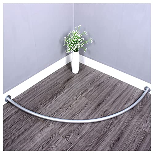 DFGHNBVC Eckgardinenstange Für Umkleidekabinen Mit Einfachen Ankleideregalen, Metallregal Für Umkleidekabinen, Duschvorhangstange, Weiß, 80 X 80 cm von DFGHNBVC