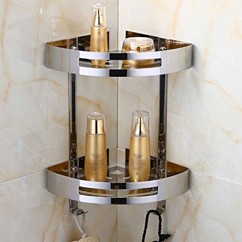 DFGHNBVC Eckregal Badezimmer Duschregale Eckkorb 2-Stöckiges Rack Edelstahl Chrom Regal Dusche Wandmontage DFGHNBVC Eckregal Badezimmer Duschregale Eckkorb 2-Stöckiges Rack Edelstahl Chrom Regal Dusche Wandmontage von DFGHNBVC