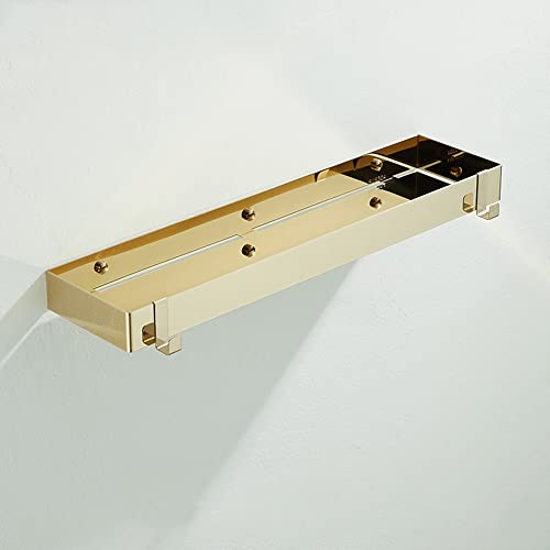 DFGHNBVC Goldfarbenes Eck-Duschregal – Wandmontiertes Schwebendes Badezimmer-Aufbewahrungsregal Aus Edelstahl Für Kosmetika Und Shampoo – Robuste Perforierte Küche, 30 cm von DFGHNBVC