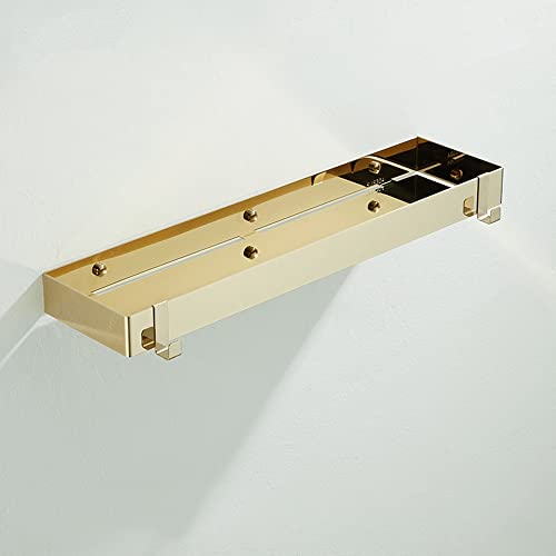 DFGHNBVC Goldfarbenes Eck-Duschregal – Wandmontiertes Schwebendes Badezimmer-Aufbewahrungsregal Aus Edelstahl Für Kosmetika Und Shampoo – Robuste Perforierte Küche, 40 cm von DFGHNBVC