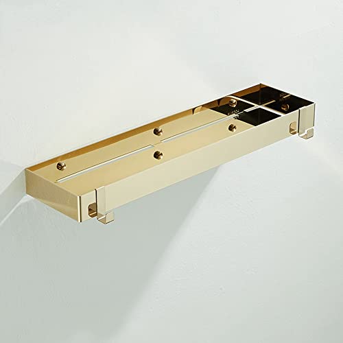 DFGHNBVC Goldfarbenes Eck-Duschregal – Wandmontiertes Schwebendes Badezimmer-Aufbewahrungsregal Aus Edelstahl Für Kosmetika Und Shampoo – Robuste Perforierte Küche, 50 cm von DFGHNBVC
