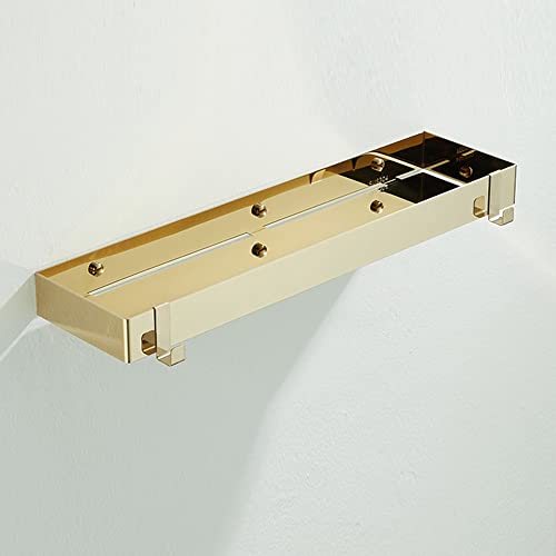 DFGHNBVC Goldfarbenes Eck-Duschregal – Wandmontiertes Schwebendes Badezimmer-Aufbewahrungsregal Aus Edelstahl Für Kosmetika Und Shampoo – Robuste Perforierte Küche, 60 cm von DFGHNBVC