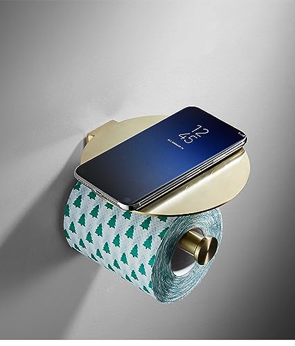 DFGHNBVC Handtuchhalter, Badezimmer-Toilettenanhänger, Wandbehang, Regal-Set, Hardware, Geteilter Eckkorb, Toilettenpapierhalter In Gebürstetem Gold von DFGHNBVC