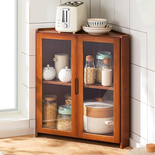 DFGHNBVC Hoher Eckschrank Mit Freistehendem Design, Multifunktionales Küchenregal Mit Hochauflösender Doppelter Offener Schranktür Aus Acryl Und Bambusmaterial, A55 X 66 X 7 cm DFGHNBVC Hoher Eckschrank Mit Freistehendem Design, Multifunktionales Küchenregal Mit Hochauflösender Doppelter Offener Schranktür Aus Acryl Und Bambusmaterial, A55 X 66 X 7 cm von DFGHNBVC