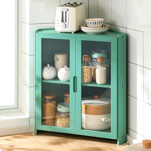 DFGHNBVC Hoher Eckschrank Mit Freistehendem Design, Multifunktionales Küchenregal Mit Hochauflösender Doppelter Offener Schranktür Aus Acryl Und Bambusmaterial, B55*66 * 7Cm DFGHNBVC Hoher Eckschrank Mit Freistehendem Design, Multifunktionales Küchenregal Mit Hochauflösender Doppelter Offener Schranktür Aus Acryl Und Bambusmaterial, B55*66 * 7Cm von DFGHNBVC